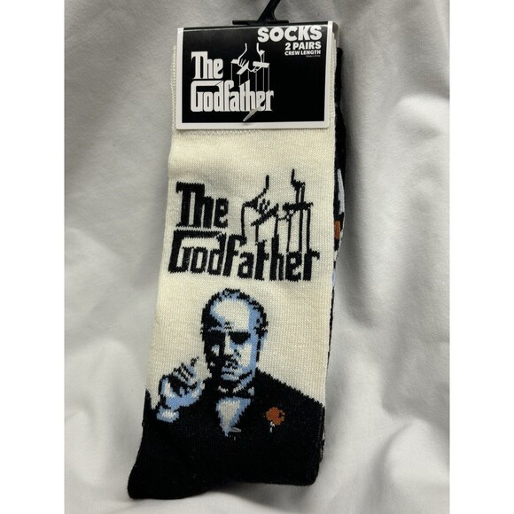 The Godfather Movie Graphics Socks Set Of 2 Crew Length Don Vito Corleon… - Picture 1 of 5